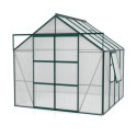 Serre de jardin Jupiter 6,7m² en alu émeraude et polycarbonate 6mm - Vitavia