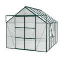 Serre de jardin Jupiter 8,3m² en alu émeraude et polycarbonate 6mm - Vitavia