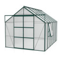 Serre de jardin Jupiter 9,9m² en alu émeraude et polycarbonate 6mm - Vitavia