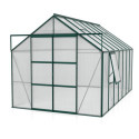 Serre de jardin Jupiter 11,5m² en alu émeraude et polycarbonate 6mm - Vitavia