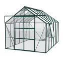 Serre de jardin Jupiter 9,9m² en alu émeraude et verre de sécurité 3mm - Vitavia