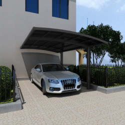 Carport 2 poteaux 15m² en aluminium et polycarbonate transparent FALCON - X-METAL