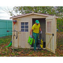 Abri 6,16m² en bois massif 28mm avec toiture en plaques ondulées HABRITA
