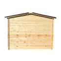 Abri 6,16m² en bois massif 28mm avec toiture en plaques ondulées HABRITA