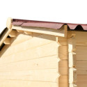 Abri 6,16m² en bois massif 28mm avec toiture en plaques ondulées HABRITA