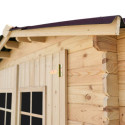 Abri 6,16m² en bois massif 28mm avec toiture en plaques ondulées HABRITA