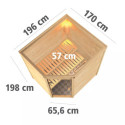 Sauna traditionnel d’angle Mia Plug &Play - 4 places - poêle 9KW ctrl intégré - sans couronne - porte éco d'énergie Woodfeeling