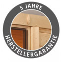 Sauna traditionnel d’angle Mia Plug &Play - 4 places 38mm - poêle 9KW ctrl intégré - couronne - porte classique Woodfeeling