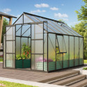 Serre de jardin Jupiter 9,9m² en alu noir et polycarbonate 4mm - Vitavia