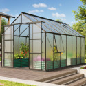 Serre de jardin Jupiter 11,5m² en alu noir et polycarbonate 4mm - Vitavia
