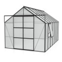 Serre de jardin Jupiter 11,5m² en alu noir et polycarbonate 6mm - Vitavia