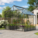 Serre de jardin Jupiter 6,7m² en alu noir et verre de sécurité 3mm - Vitavia