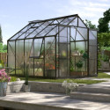 Serre de jardin Jupiter 8,3m² en alu noir et verre de sécurité 3mm - Vitavia
