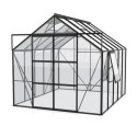Serre de jardin Jupiter 8,3m² en alu noir et verre de sécurité 3mm - Vitavia