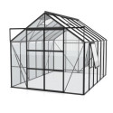 Serre de jardin Jupiter 9,9m² en alu noir et verre de sécurité 3mm - Vitavia