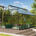 Serre de jardin Jupiter 11,5m² en alu noir et verre de sécurité 3mm - Vitavia