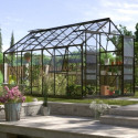 Serre de jardin Jupiter 11,5m² en alu noir et verre de sécurité 3mm - Vitavia