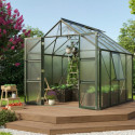 Serre de jardin Olymp 6,7m² en alu émeraude et polycarbonate 4mm - Vitavia