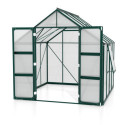 Serre de jardin Olymp 6,7m² en alu émeraude et polycarbonate 6mm - Vitavia