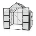 Serre de jardin Olymp 6,7m² en alu noir et polycarbonate 4mm - Vitavia