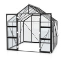 Serre de jardin Olymp 6,7m² en alu noir et verre de sécurité 3mm - Vitavia
