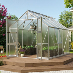Serre de jardin Olymp 8,3m² en alu anodisé et polycarbonate 4mm - Vitavia