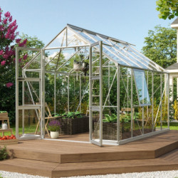 Serre de jardin Olymp 8,3m² en alu anodisé et verre de sécurité 3mm - Vitavia
