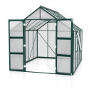 Serre de jardin Olymp 8,3m² en alu émeraude et polycarbonate 4mm - Vitavia