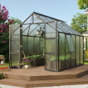 Serre de jardin Olymp 8,3m² en alu noir et polycarbonate 6mm - Vitavia