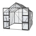 Serre de jardin Olymp 8,3m² en alu noir et verre de sécurité 3mm - Vitavia