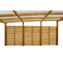 Carport en bois traité et teinté 17m² avec parois latérales + toit polycarbonate 6mm - Gardy Shelter