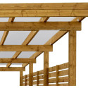 Carport en bois traité et teinté 17m² avec parois latérales + toit polycarbonate 6mm - Gardy Shelter