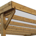 Carport double en bois traité et teinté 24,43m² + toiture polycarbonate 6mm - Gardy Shelter