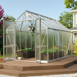Serre de jardin Olymp 9,9m² en alu anodisé et polycarbonate 4mm - Vitavia