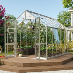 Serre de jardin Olymp 9,9m² en alu anodisé et verre de sécurité 3mm - Vitavia
