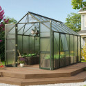 Serre de jardin Olymp 9,9m² en alu émeraude et polycarbonate 4mm - Vitavia