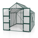 Serre de jardin Olymp 9,9m² en alu émeraude et polycarbonate 4mm - Vitavia