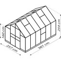 Serre de jardin Olymp 9,9m² en alu émeraude et polycarbonate 6mm - Vitavia