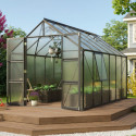 Serre de jardin Olymp 9,9m² en alu noir et polycarbonate 4mm - Vitavia