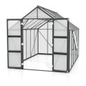 Serre de jardin Olymp 9,9m² en alu noir et polycarbonate 4mm - Vitavia