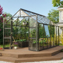 Serre de jardin Olymp 9,9m² en alu noir et verre de sécurité 3mm - Vitavia