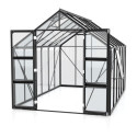 Serre de jardin Olymp 9,9m² en alu noir et verre de sécurité 3mm - Vitavia