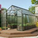Serre de jardin Olymp 11,5m² en alu émeraude et polycarbonate 4mm - Vitavia