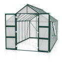 Serre de jardin Olymp 11,5m² en alu émeraude et polycarbonate 4mm - Vitavia
