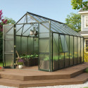 Serre de jardin Olymp 11,5m² en alu émeraude et polycarbonate 6mm - Vitavia