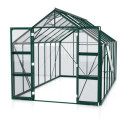 Serre de jardin Olymp 11,5m² en alu émeraude et verre de sécurité 3mm - Vitavia