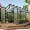 Serre de jardin Olymp 11,5m² en alu noir et polycarbonate 4mm - Vitavia