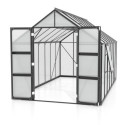 Serre de jardin Olymp 11,5m² en alu noir et polycarbonate 4mm - Vitavia
