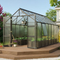 Serre de jardin Olymp 11,5m² en alu noir et polycarbonate 6mm - Vitavia