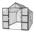Serre de jardin Olymp 11,5m² en alu noir et polycarbonate 6mm - Vitavia